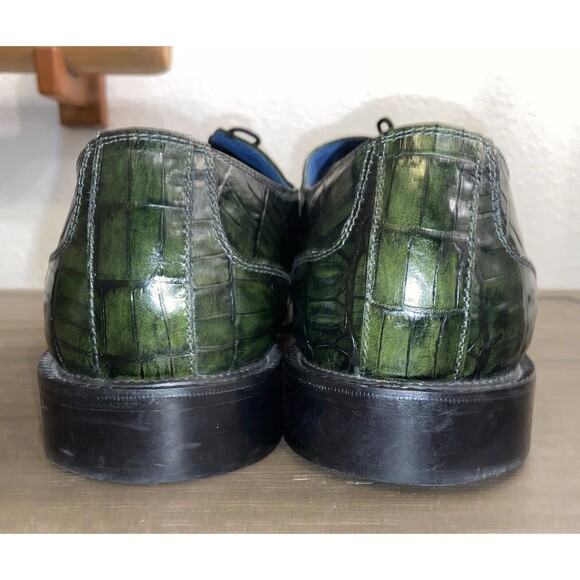 Marco Vicci NICHOLS Croc Embossed Tassel Dress Shoes Dark Green Vintage Size 11M main image 8